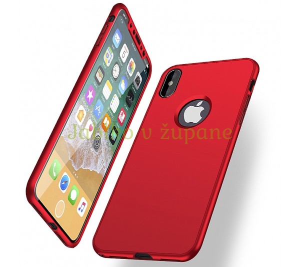 360° kryt Mate silikónový iPhone X, XS - červený